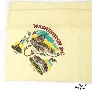 Vintage Washington DC Souvenir Scarf Capitol Memorial Monuments 27x29 - Hey Viv